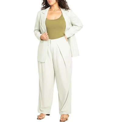 ELOQUII Women’s Plus Size Pleated Linen Taper Leg Trouser 3 ELOQUII Women’s Plus Size Pleated Linen Taper Leg Trouser