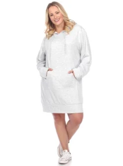 Women's Plus Size Hoodie Sweatshirt Dress - White Mark -Women Store GUEST 6e9a7098 e30e 416f 815f 341f89aea717