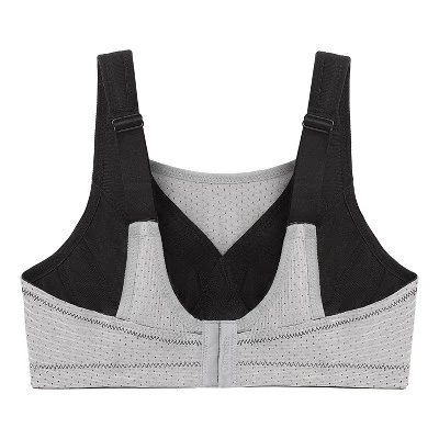Glamorise Womens Custom Control Sports Wirefree Bra 1166 Black/Grey 6 Glamorise Womens Custom Control Sports Wirefree Bra 1166 Black/Grey - Image 4