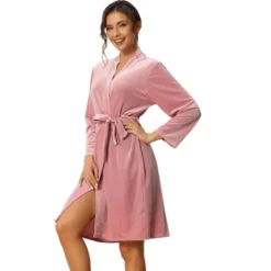 Cheibear Womens Wedding Party Velvet Thin Gown Bridesmaid Bridal Robes -Women Store GUEST 73abdde8 e22e 40f5 a7b6 6b5c5ba75e83