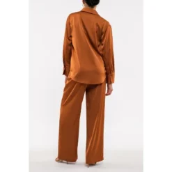 August Sky Women's Solid Satin Wide Leg Pants -Women Store GUEST 754fbda0 0154 4ff3 a066 a37674e4e893