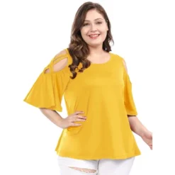 Agnes Orinda Women's Plus Size Summer Fashion Cold Shoulder Ruffle Trumpet Sleeve Blouses 17 Agnes Orinda Women's Plus Size Summer Fashion Cold Shoulder Ruffle Trumpet Sleeve Blouses -Women Store GUEST 75a091b5 4aa5 4da4 a809 6811a995fed9