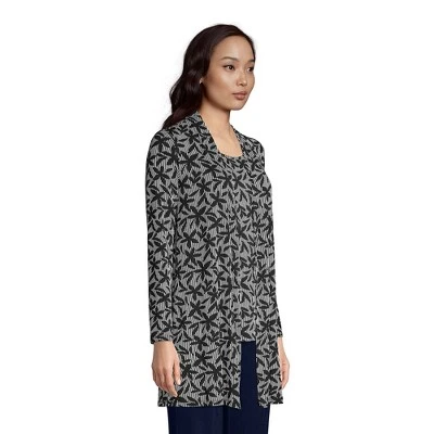 Lands' End Women's Lightweight Jersey Knit Long Cardigan 4 Lands' End Women's Lightweight Jersey Knit Long Cardigan - Image 2