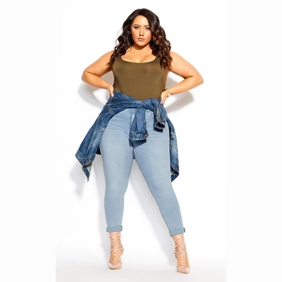 Women's Plus Size Harley Lover Skinny Jean - Sky | CITY CHIC 6 Women's Plus Size Harley Lover Skinny Jean - Sky | CITY CHIC - Image 4
