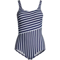 Lands' End Women's Long Chlorine Resistant Scoop Neck Soft Cup Tugless Sporty One Piece Swimsuit -Women Store GUEST 784b044e ffa8 436d 87c8 7bfb85274f1e
