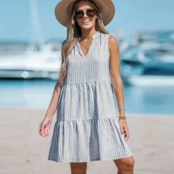 Women's Striped V-Neck Mini Dress - Cupshe 9 Women's Striped V-Neck Mini Dress - Cupshe -Women Store GUEST 78a2ce41 6064 4337 ae50 b859fda30902