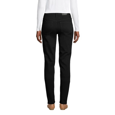 Lands' End Women's Tall Mid Rise Straight Leg Jeans - Black 3 Lands' End Women's Tall Mid Rise Straight Leg Jeans - Black