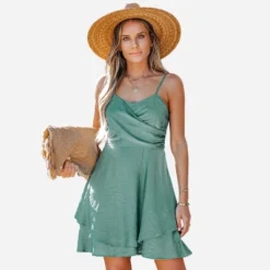 Women's Wrap Ruffled Mini Dress - Cupshe -Women Store GUEST 797ceae9 cb2b 495c 938f f06e5a7aed28