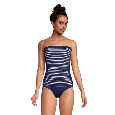 Lands' End Women's Strapless Bandeau Tankini Top Swimsuit With Removable And Adjustable Straps 4 Lands' End Women's Strapless Bandeau Tankini Top Swimsuit With Removable And Adjustable Straps - Image 2