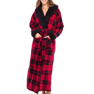 Women's Warm Winter Robe, Plush Fleece Full Length Long Hooded Bathrobe 8 Women's Warm Winter Robe, Plush Fleece Full Length Long Hooded Bathrobe - Image 6