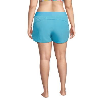 Lands' End Women's 3" Quick Dry Elastic Waist Board Shorts Swim Cover-up Shorts With Panty 3 Lands' End Women's 3" Quick Dry Elastic Waist Board Shorts Swim Cover-up Shorts With Panty