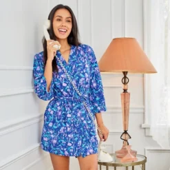 Women's Soft Cotton Knit Jersey Lounge Robe With Pockets, Short Bathrobe -Women Store GUEST 7abe35d6 33eb 4843 9717 f0a05d321d7b