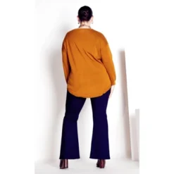 Women's Plus Size Tully Curved Hem Sweater - Saffron | AVENUE 9 Women's Plus Size Tully Curved Hem Sweater - Saffron | AVENUE -Women Store GUEST 7c7cd83f fe3d 4ea1 a2c1 f9e6a498c0bc