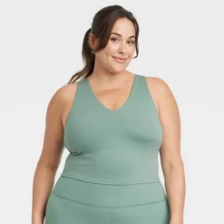 Women's Light Support V-Neck Cropped Sports Bra - All In Motion™ -Women Store GUEST 7ea7c44c 96af 4194 981e 9b97bf8e5d46