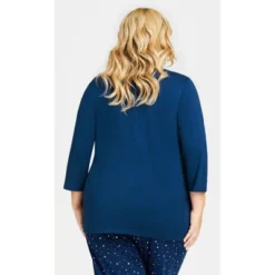 Women's Plus Size Dream Big Sleep Top - Navy | AVENUE