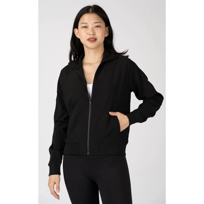 90 Degree By Reflex Womens Lightstreme Funnel Neck Bomber Jacket With Ribbed Details And Zipper Pockets 6 90 Degree By Reflex Womens Lightstreme Funnel Neck Bomber Jacket With Ribbed Details And Zipper Pockets - Image 4