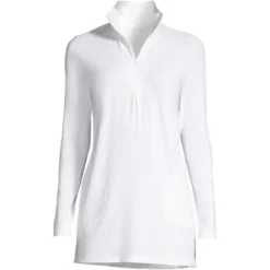 Lands' End Women's Quarter Zip Long Sleeve Tunic Rash Guard Cover-up UPF 50 Sun Protection -Women Store GUEST 7f59aaf6 5ea7 4d09 aadb abc66cffcbee