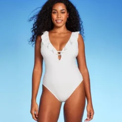 Women's Ruffle Plunge One Piece Swimsuit - Shade & Shore™ -Women Store GUEST 7f991580 b539 4080 a134 7cb475fcf2d6