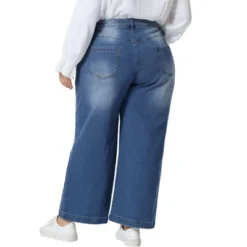 Agnes Orinda Women's Plus Size Wide Leg Baggy Washed Stretch With Pockets Denim Ankle Jeans -Women Store GUEST 801f1057 6cb0 48ac 98f0 4d0809afc725