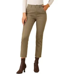 Allegra K Women's Plaid High Waist Elastic Back Office Work Ankle Pants -Women Store GUEST 80bf5bcf a922 4242 a1c3 62e6eb026f83