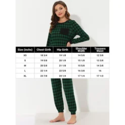 Cheibear Women's Soft Long Sleeves Winter Lounge Plaid Pajamas Sets Loungewear -Women Store GUEST 82504a0e a4ec 4e07 8496 4f0d3c4c626a