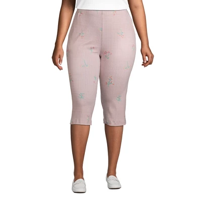 Lands' End Women's Sport Knit High Rise Elastic Waist Pull On Capri Pants 6 Lands' End Women's Sport Knit High Rise Elastic Waist Pull On Capri Pants - Image 4