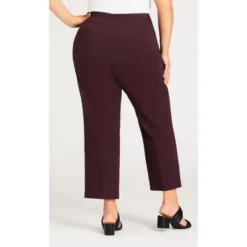 Women's Plus Size Super Stretch Zip Pant Burgundy - Petite | AVENUE