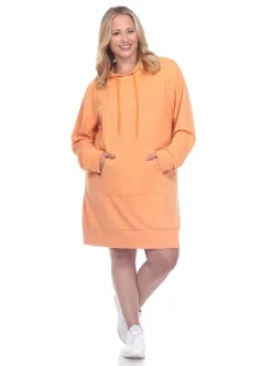 Women's Plus Size Hoodie Sweatshirt Dress - White Mark -Women Store GUEST 84635583 c28a 4ae3 89f5 0f6d3fc7fbdb