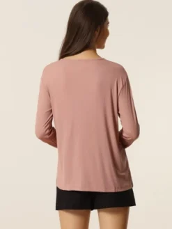 Cheibear Womens Casual V Neck Ribbed Pullover Long Sleeve Sleepwear Tops 13 Cheibear Womens Casual V Neck Ribbed Pullover Long Sleeve Sleepwear Tops -Women Store GUEST 8546d38b 015a 474f bcad 38b0c0afeb43