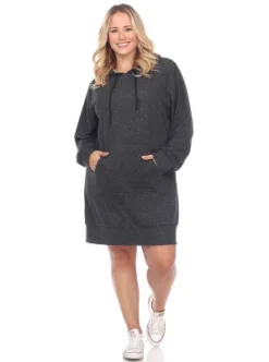 Women's Plus Size Hoodie Sweatshirt Dress - White Mark -Women Store GUEST 85bfb8b1 39bd 4587 9e66 0c228ab924ea