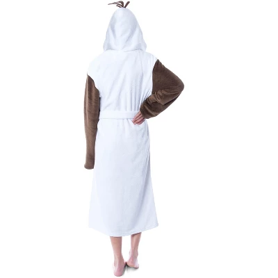 Disney Adult Frozen Snowman Olaf Costume Robe Hooded Bathrobe White 3 Disney Adult Frozen Snowman Olaf Costume Robe Hooded Bathrobe White