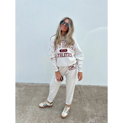 Women's Ascot + Hart Beverly Hills Graphic Pullover Sweatshirt - Beige 6 Women's Ascot + Hart Beverly Hills Graphic Pullover Sweatshirt - Beige - Image 4