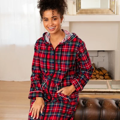 Women's Cotton Flannel Nightgown, Long Hooded Night Dress 5 Women's Cotton Flannel Nightgown, Long Hooded Night Dress - Image 3