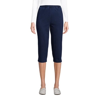 Lands' End Women's Sport Knit High Rise Elastic Waist Pull On Capri Pants 5 Lands' End Women's Sport Knit High Rise Elastic Waist Pull On Capri Pants - Image 3