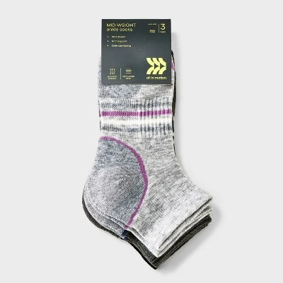 Women's 3pk Midweight Cushioned Wool Blend Striped Ankle Boot Socks - All In Motion™ Black/Gray 4-10 3 Women's 3pk Midweight Cushioned Wool Blend Striped Ankle Boot Socks - All In Motion™ Black/Gray 4-10