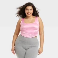 Women's Satin Corset - Colsie™ Pink -Women Store GUEST 888b889a 12e4 4e5e be2d 9ad9029afddd