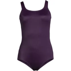 Lands' End Women's Long Chlorine Resistant Scoop Neck Soft Cup Tugless Sporty One Piece Swimsuit -Women Store GUEST 89e954c2 02a8 4c9a 9d52 070f8310eeec