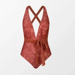 Women's Floral V Neck Crisscross One Piece Swimsuit - Cupshe -Women Store GUEST 8a59a960 fa99 4690 89a8 9adc05d3ea29