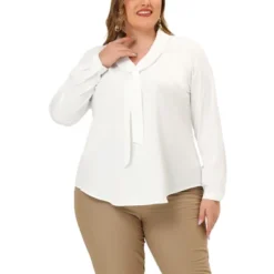 Agnes Orinda Women's Plus Size Elegant Tie Chiffon Formal Office Shirts -Women Store GUEST 8b96bf1f 6f1e 4d92 a636 32a82cf66a09
