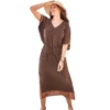 Swimsuits For All Women’s Plus Size Crochet Trim Flutter Sleeve Midi Cover Up Dress