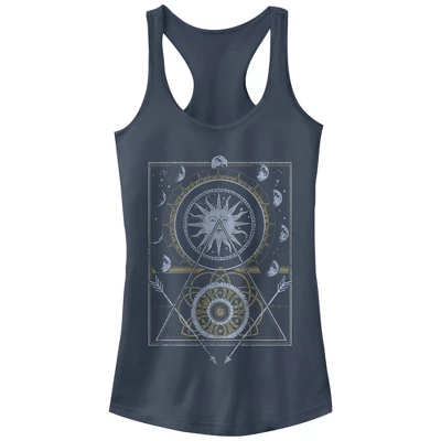 Junior's Peaceful Warrior Moon Phases Racerback Tank Top 4 Junior's Peaceful Warrior Moon Phases Racerback Tank Top - Image 2