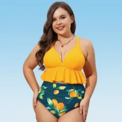 Women's High Waist Ruffled Plus Size Bikini Set - Cupshe -Women Store GUEST 8c35cd56 af06 497b a14a 85bf63ac9113
