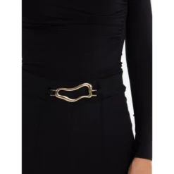 QUIZ Women's Scuba Crepe Pant With Gold Buckle -Women Store GUEST 8c85df37 13eb 484f ae8d 3a451acb5f08