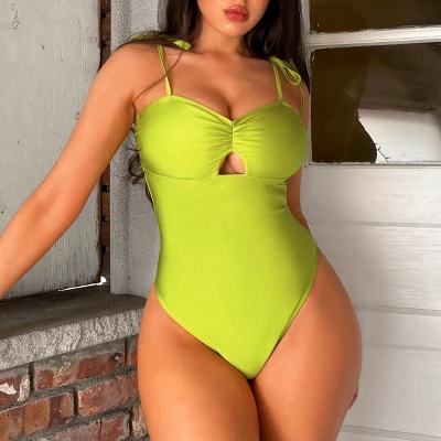 Women's Ruched Tie Strap One Piece Swimsuit -Cupshe 6 Women's Ruched Tie Strap One Piece Swimsuit -Cupshe - Image 4