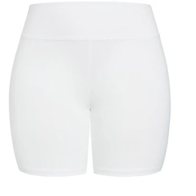 Women's Plus Size Supima® Bike Short - White | AVENUE 4 Women's Plus Size Supima® Bike Short - White | AVENUE - Image 2
