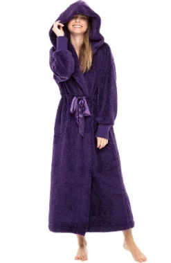 Women's Soft Plush Fleece Robe With Hood, Long Warm Hooded Bathrobe -Women Store GUEST 906bd9ae 6b4b 4813 b9f4 660f7c8bf3c5