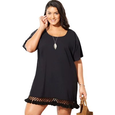 Swimsuits For All Women’s Plus Size Courtney Tassel Tunic 3 Swimsuits For All Women’s Plus Size Courtney Tassel Tunic