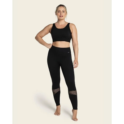 Leonisa High Waisted Legging With Double-Layered Waistband And Breathable Mesh Cutouts - 4 Leonisa High Waisted Legging With Double-Layered Waistband And Breathable Mesh Cutouts - - Image 2