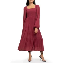 August Sky Women's Long Sleeve Smocked Midi Dress 13 August Sky Women's Long Sleeve Smocked Midi Dress -Women Store GUEST 9706d8c4 0b4c 463e 89f8 82c874bde9e1