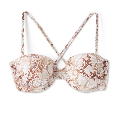 Women's Light Lift Shirred Underwire Bikini Top - Shade & Shore™ Snake Print 7 Women's Light Lift Shirred Underwire Bikini Top - Shade & Shore™ Snake Print - Image 5